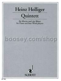 Quintet - piano, oboe (cor anglais), clarinet (bass clarinet), bassoon & horn (score & parts)