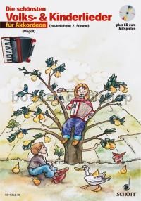 Die schönsten Volks- und Kinderlieder - 1-2 accordions (+ CD)