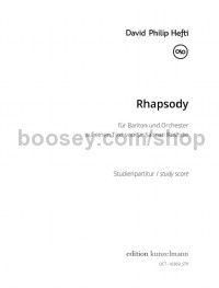Rhapsody, für Bariton und Orchester (Study Score)