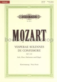 Vesperae solennes de Confessore K.339 (Vocal Score)