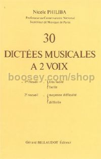 30 Dictees Musicales A 2 Voix Volume 1