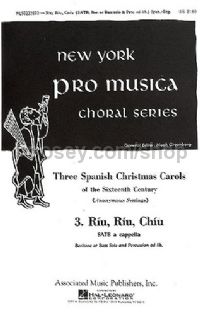 Riu Riu Chiu (from "3 Spanish Carols") for solo baritone, SATB & percussion