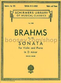Sonata For Violin & Piano In D Minor Op. 108 (Schirmer's Library of Musical Classics)
