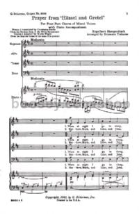 Prayer from Hansel and Gretel for SATB & piano