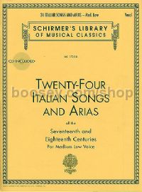 24 Italian Songs & Arias (Book/Online Audio) Med/Low Voice (Schirmer's Library of Musical Classics)