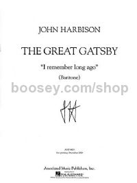 I Remember Long Ago from Great Gatsby (Baritone & Piano)