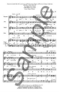 Agnus Dei From Peace Motets Op.75 - SATB A Cappella