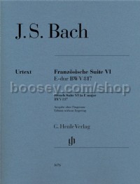 French Suite VI BWV 817 for Piano (Edition without Fingering)