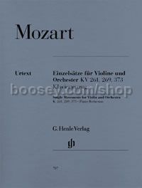Single Movements for Violin & Orchestra, K. 261, 269 & 373 (Piano Reduction)