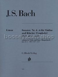 Sonatas for Violin & Piano (Harpsichord) Nos.4-6, BWV 1017-1019