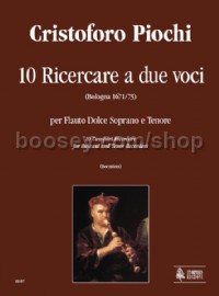 10 two-part Ricercares (Bologna 1671/73) for Descant & Tenor Recorders