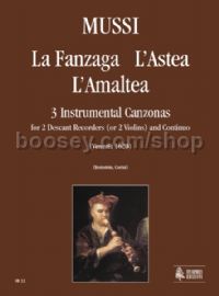 La Fanzaga, L’Astea, L’Amaltea for 2 Descant Recorders (2 Violins) & Continuo (score & parts)