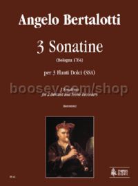 3 Sonatinas (Bologna 1764) for 2 Descant & Treble Recorders (score & parts)