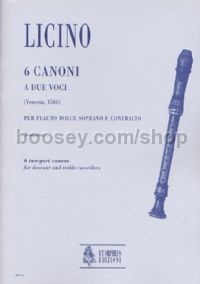 6 two-part Canons for Descant & Treble Recorder