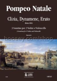 Clizia, Dynamene, Erato. 3 Sonatinas (Roma 1681) for 2 Violins & Cello (score & parts)