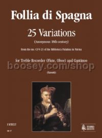 Follia di Spagna. 25 Variations for Treble Recorder (Flute, Oboe) & Continuo (score & parts)