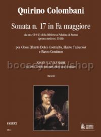 Sonata No. 17 in F Major for Oboe (Treble Recorder, Flute) & Continuo (score & parts)