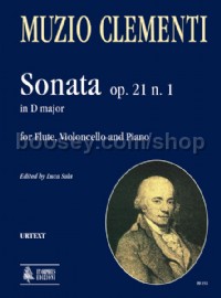 Sonata Op. 21 No. 1 in D Major for Flute, Cello & Piano (score & parts)