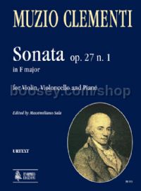Sonata Op. 27 No. 1 in F Major for Violin, Cello & Piano (score & parts)