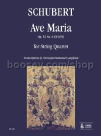 Ave Maria Op. 52 No. 6 (D 839) for String Quartet (score & parts)