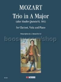 Trio in A Major (after Stadler Quintet K. 581) for Clarinet, Viola & Piano (score & parts)