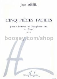 5 Pièces faciles Op. 138 - clarinet or alto saxophone & piano