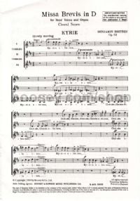 Missa Brevis, Op. 63 in D Choral Score (Boys' Choir & Organ)