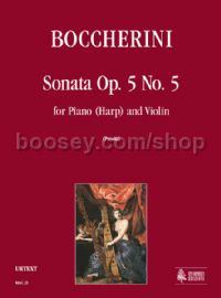 Sonata Op. 5 No. 5 for Piano (Harp) & Violin (score & parts)