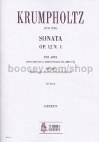 Sonata Op. 12 No. 1 for Harp (with Violin & Cello ad lib.) (score & parts)