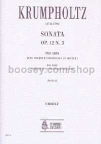 Sonata Op. 12 No. 3 for Harp (with Violin & Cello ad lib.) (score & parts)