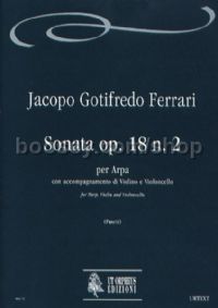 Sonata Op. 18 No. 2 for Harp, Violin & Cello (score & parts)