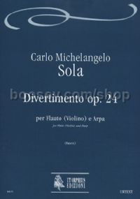 Divertimento Op. 24 for Flute (Violin) & Harp (score & parts)