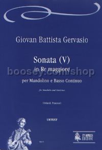 Sonata (V) in D Major for Mandolin & Continuo (score & parts)