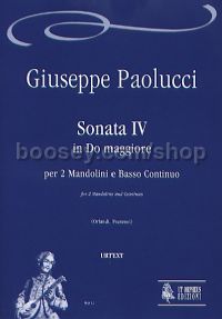 Sonata IV in C Major for 2 Mandolins & Continuo (score & parts)