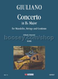 Concerto in Bb Major for Mandolin, Strings & Continuo (score)