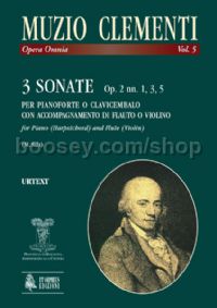 3 Sonatas Op. 2 Nos. 1, 3, 5 for Piano (Harpsichord) & Flute (Violin) (score & parts)