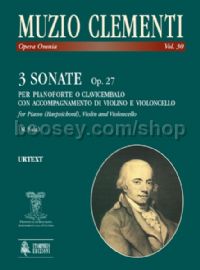 3 Sonatas Op. 27 for Piano (Harpsichord), Violin & Cello (score & parts)