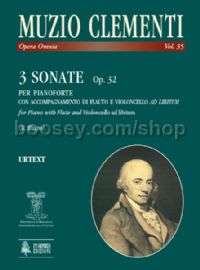 3 Sonatas Op. 32 for Piano with Flute & Cello ad lib. (score & parts)