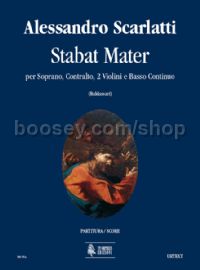 Stabat Mater for Soprano, Contralto, 2 Violins & Continuo (score)