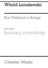 Six Children's Songs (Full Score)