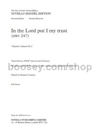 In the Lord I Put My Trust, HWV 247 (Vocal Score)