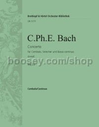 Harpsichord Concerto in D minor Wq 23 - basso continuo (harpsichord) part