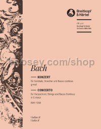 Harpsichord Concerto in G minor BWV 1058 - violin 2 part