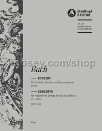 Harpsichord Concerto in G minor BWV 1058 - viola part