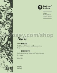 Harpsichord Concerto in C major BWV 1061 - violin 1 part