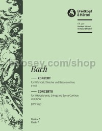 Harpsichord Concerto in D minor BWV 1063 - violin 1 part