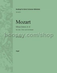 Missa brevis in D minor K. 65 (61a) - basso continuo (organ) part