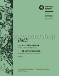 St Matthew Passion BWV 244 - basso continuo (organ) part