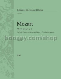 Missa brevis in C major K. 258 - basso continuo (organ) part