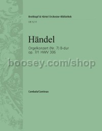 Organ Concerto in Bb major, Op. 7, No. 1, HWV306 - basso continuo (harpsichord) part
